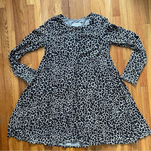 4/$25 Harper Canyon Gray Leopard Print Long Sleeve Dress Size Medium / 8 A-Line - Picture 1 of 4